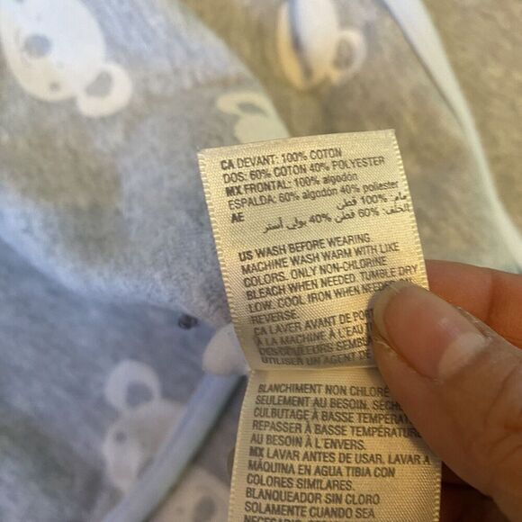 First Impressions Cotton Baby Blanket Gray Striped Koala Reversible Soft Unisex - Picture 3 of 5